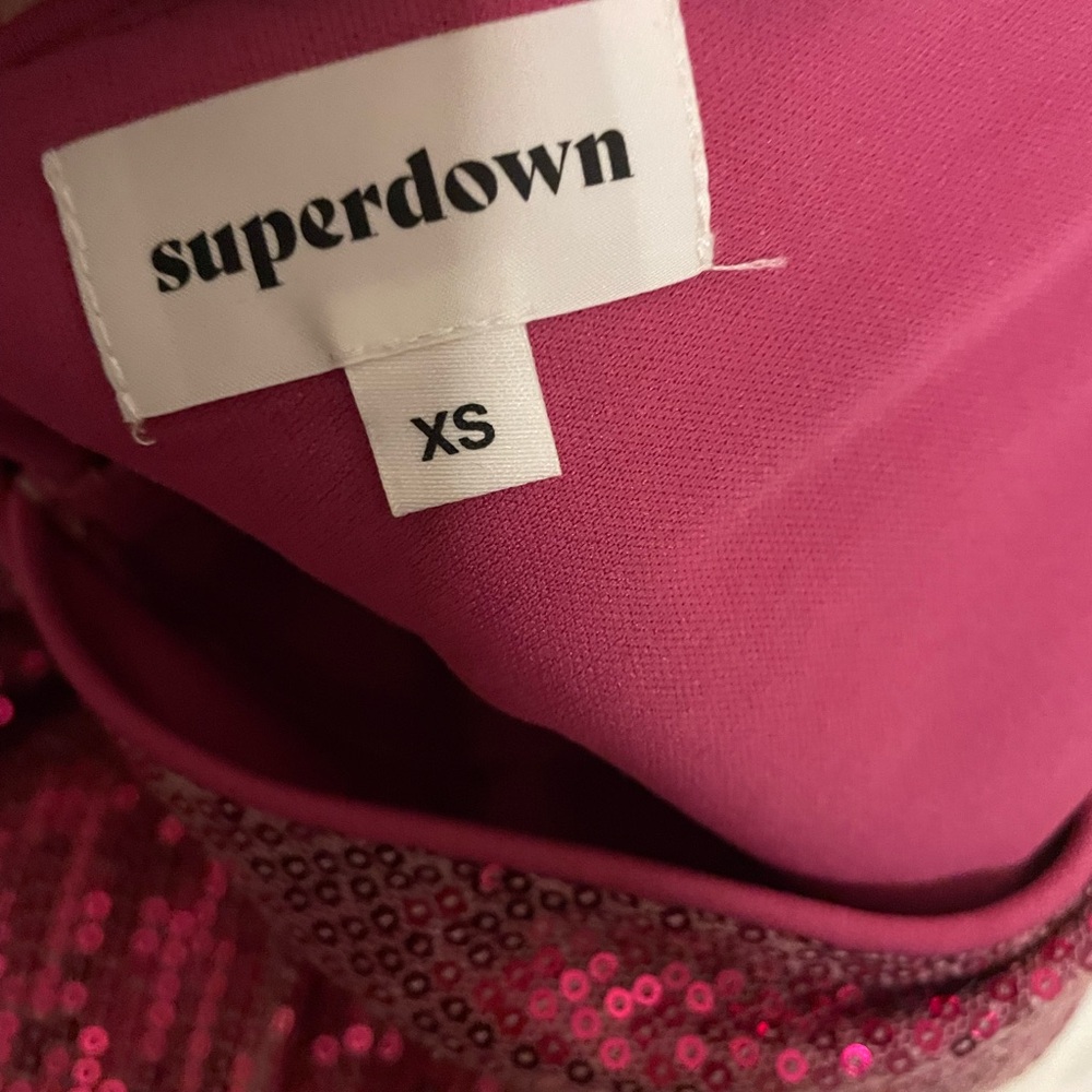 Superdown Expensive Date Pink Sequin Wrap Mini Dr… - image 4